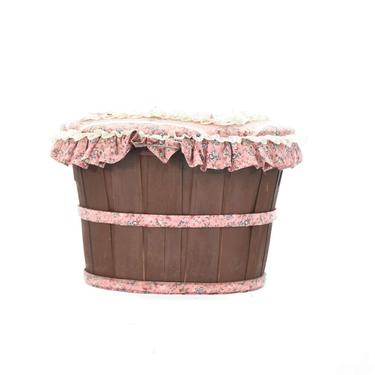 Vintage Cottage Chic Style Sewing Basket 