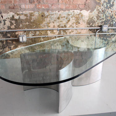 Chrome and Glass Modernist Table