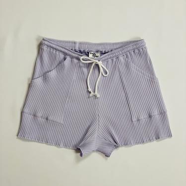 Lavender Rib Knit Lounge Shorts