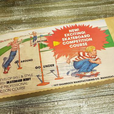 NOS Vintage 1970s Skateboard Derby Slalom Professional Action Course, Shamrock Mfg. Rollerskate Bicycle, The Original X-Games, Vintage Toys 