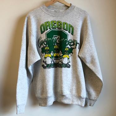 1994 Oregon Ducks “Gang Green” Gray Crewneck Sweatshirt