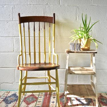 Vintage Yellow Wooden Chair