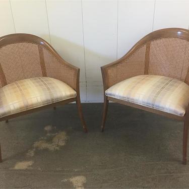 Pair Harvey Probber Cane Back Lounge Chairs