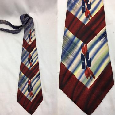 Late 1940s Beautifully Printed Tie 