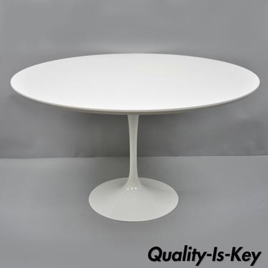 Contemporary Modern White Saarinen Style Tulip Base 47" Round Dining Table