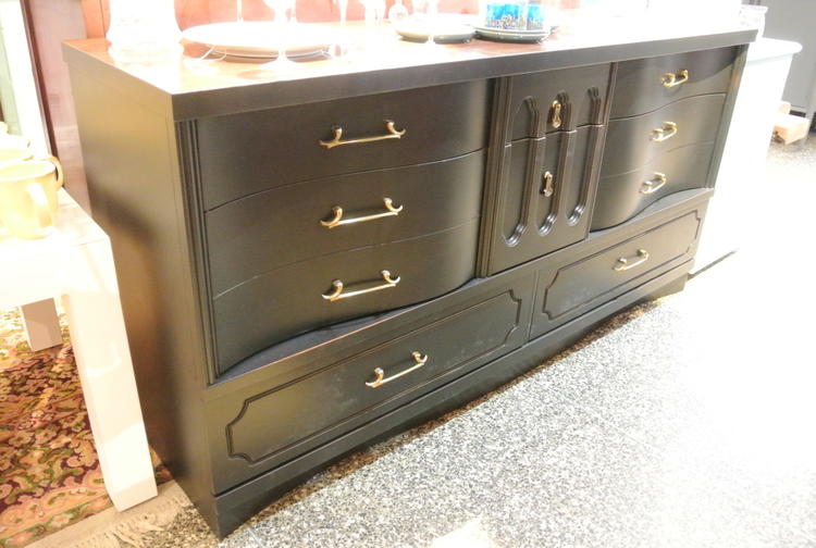 mcm dark painted dresser $395