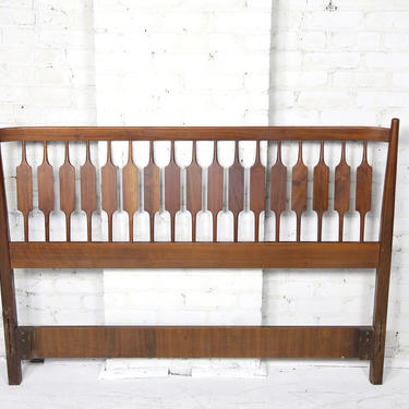 Vintage mcm Full size headboard by Kipp Stewart Drexel Declaration walnut | Free delivery in NYC and Hudson areas 