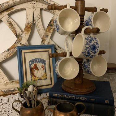 Sado International Vintage Blue Floral Coffee Tea Cup Mug ~ Portugal ~ Farmhouse ~ Cottage 