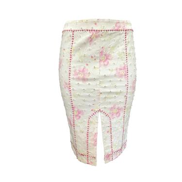 Dior Pink Stiched Floral Skirt