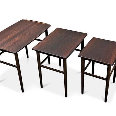 Vintage Danish Mid Century Rosewood Nesting Tables - Brede by LanobaDesign