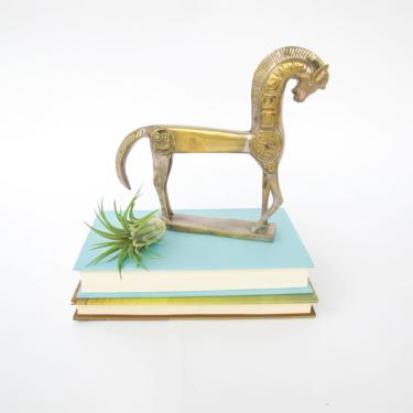 Vintage Brass Horse Sculpture 