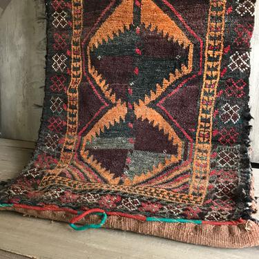 Antique Tapestry Saddle Bag, Tribal, Persian, Hand Woven Rug, Carpet Bag Complex Geometric Pattern Antique Textiles 
