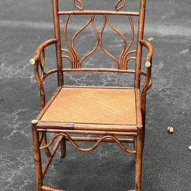 Vintage bamboo chair with unique details 