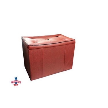 Mid Century Storage Chest, Black &amp; Red Vinyl Trunk, Blanket Linens Box, Extra Seating Bench Vintage Storage 