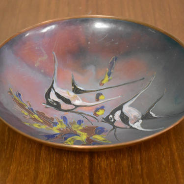 Hand Painted Copper Dish 