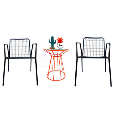 Mid Century Modern Classic Bertoia Metal Wire Chairs | Pair | Eames Era | Indoor / Outdoor 