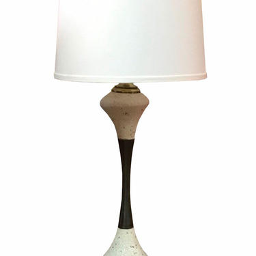 Mid Century bronze and ceramic table lamp 