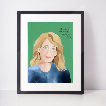 JKRowling  Inspirational women Art Print Portrait ready to frame for Home office and Cubicle Decor -Fan Art 
