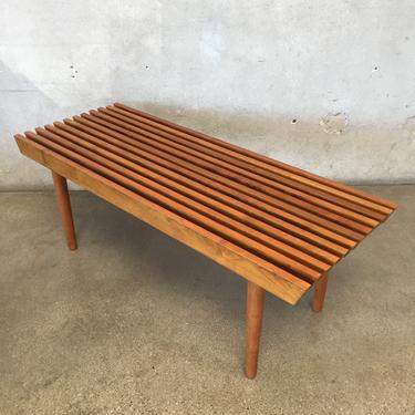 Mid Century Slatted Bench/Coffee Table