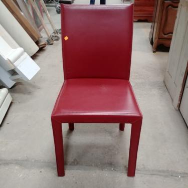 Set of 4 Maria Yee Inc. Red Leather Side Chairs