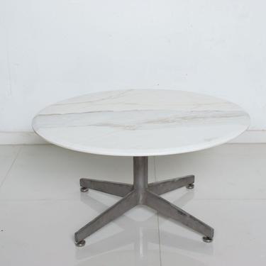 Mid Century Modern Marble Coffee Table with Aluminum Star Base 