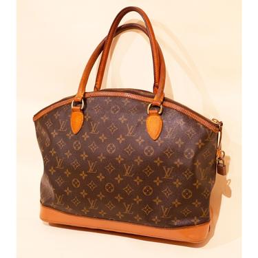 Vintage Louis Vuitton Monogram Canvas and Leather Large Carryall Tote MM LV Logo Neverfull Shopper Shoulder Bag 