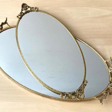 vintage gold ormolu mirror tray - choice 17