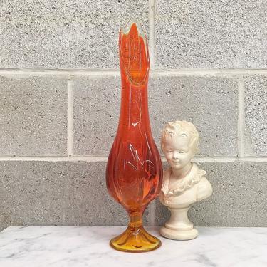 Vintage Vase Retro 1960s Mid Century Modern + Viking Glass + Petal Swung + Amberina + Hand Blown + Art Glass + Home and Table Decor 