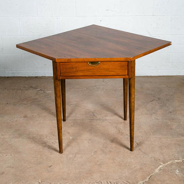 Mid Century Modern Corner Desk Table Unit Walnut Denmark Drawer Danish Vintage