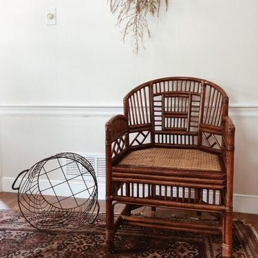 Vintage Bamboo Brighton style chair, chinese chippendale chair, bamboo cane chair 