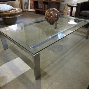 DESIGN WITHIN REACH GLASS TOP COFFEE TABLE