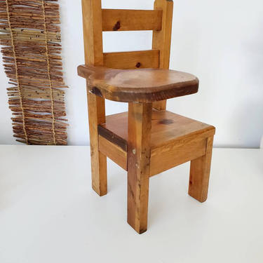Vintage Handmade Wood School Desk Chair / Doll Chair 