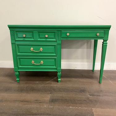 AVAILABLE: Green Lacquer Desk / Vanity - Dixie 