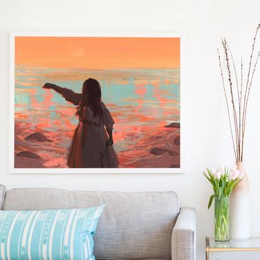 Sunrise . extra large wall art . horiztonal / landscape giclee print 