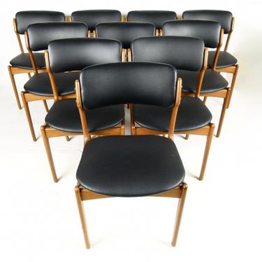 Set of 10 Teak Erik Buch Dining Chairs