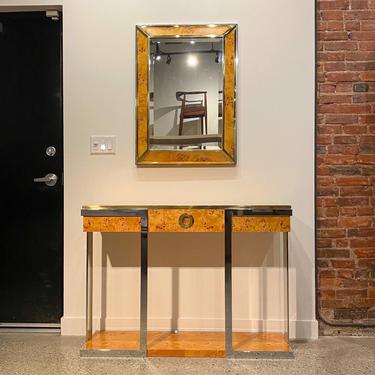 1970s Italian Console and Mirror by Willy Rizzo 