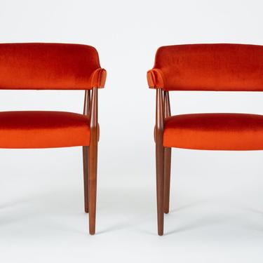 Pair of American-Made Armchairs by J.G. Furniture Co.