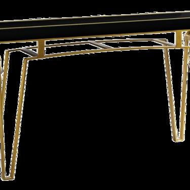 Caracole Signature Classically Modern Black and Gold Moderniste Console Table