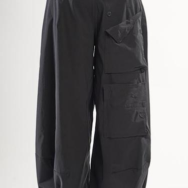 Bold Pocket Detail Full Tapered Leg Drop Seat Trousers