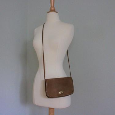 Vintage Brown Genuine Leather Long Strap Crossbody Purse 