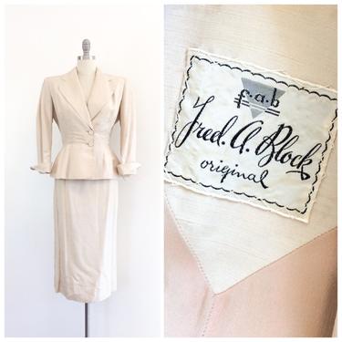 40s Ivory Silk Fred A Block Wedding Suit / 1940s Vintage, Chesire Vintage  Shop