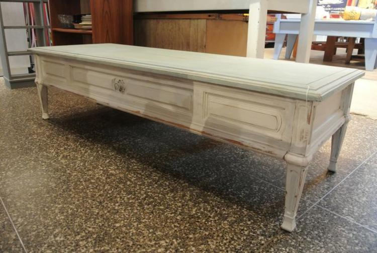 White painted shabby chic coffee table. $135. Miss Pixies