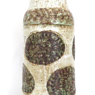 French Monumental Polychrome Ceramic Vase Vallauris Signed Cardelle 