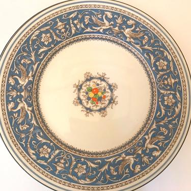 Vintage (3) Myott Staffordshire Medici Pattern 9&amp;quot; Luncheon Lunch Plate Blue 