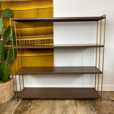 Mid Century Metal Industrial Plant Stand and Book Shelf 