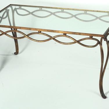 Rene Drouet gilt forged iron coffee table (#1504)