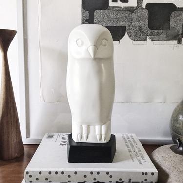 Modernist Owl Tabletop Sculpture Tablescape Abstract Art by Cleo Hartwig (Hartwic) Vintage Mid Century 