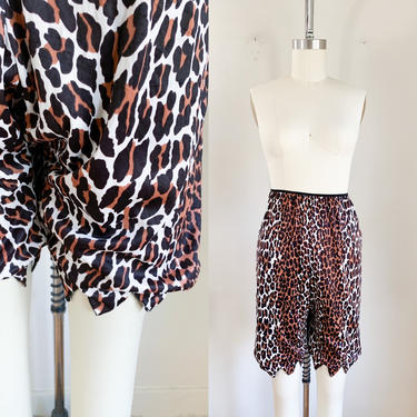 Vintage 1960s Leopard Print Lingerie Shorts / XS-S 