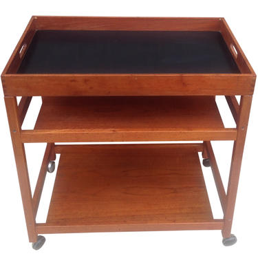 Danish Modern Serving Cart With Removable Tray