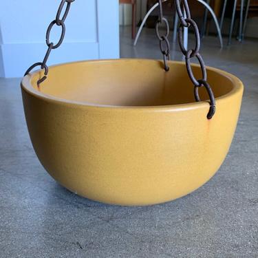 10” Mustard Glaze hanging planter by Gainey Ceramics